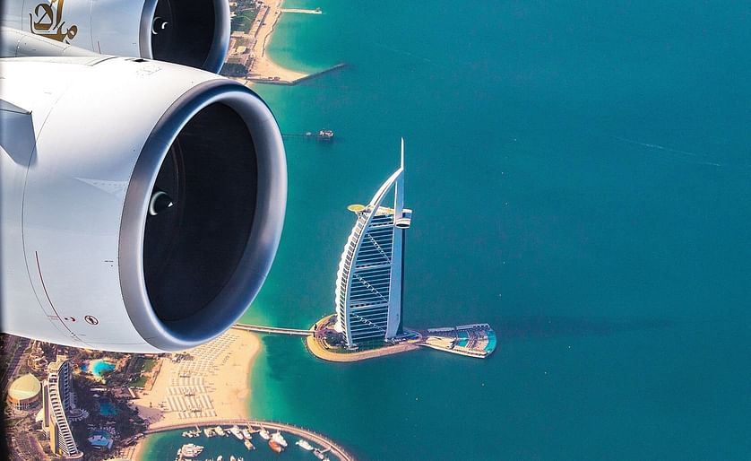The Burj-Al-Arab in Dubai seen from an Emirates A380.
Now imagine a 25g pack Keogh’s Crisps in the popular lightly salted flavour with that view...