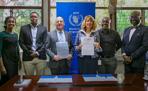 Lynette Dinga (WFP Nutritionist), Chalmers Mulwa (CIP Scientist), Simon Heck (CIP DG), Lauren Landis (WFP Country Director Kenya), George Njoroge (WFP Head of FtMA), Robert Ackatia-Armah (WFP Head of Programme Support) Lynette Dinga (WFP Nutritionist), Chalmers Mulwa (CIP Scientist), Simon Heck (CIP DG), Lauren Landis (WFP Country Director Kenya), George Njoroge (WFP Head of FtMA), Robert Ackatia-Armah (WFP Head of Programme Support)