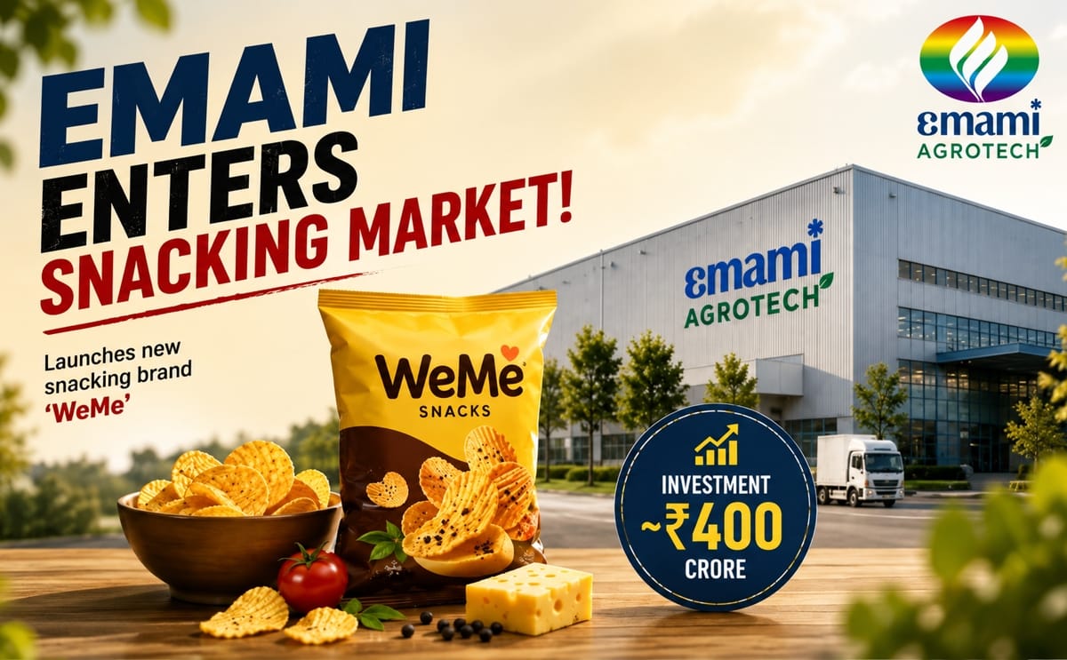 Emami Agrotech enters India’s snacking market with the launch of WeMe, a new snack brand offering potato chips and other snack products
