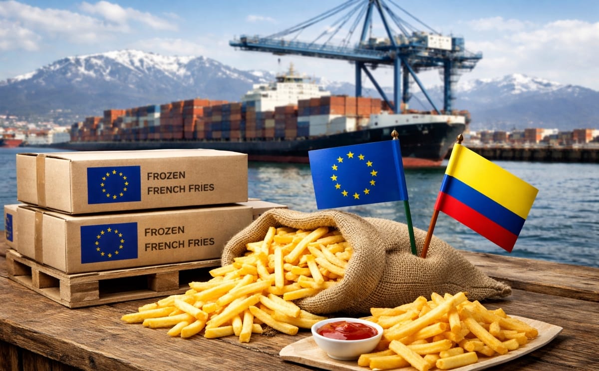 EU frozen fries shipments return to Colombia as anti-dumping duties are lifted, restoring full market access and boosting trade between the EU and Colombia. EU frozen fries shipments return to Colombia as anti-dumping duties are lifted, restoring full market access and boosting trade between the EU and Colombia.