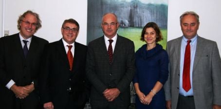 From left to right: Outgoing Secretary General of EUPPA, Romain Cools, Ernst Rainer Schnetkamp (Vice President), Kees Meijer (President), Adriana Nosewicz, Secretary general of EUPPA as of January 1, 2013 and Antoon Wallays (treasurer) From left to right: Outgoing Secretary General of EUPPA, Romain Cools, Ernst Rainer Schnetkamp (Vice President), Kees Meijer (President), Adriana Nosewicz, Secretary general of EUPPA as of January 1, 2013 and Antoon Wallays (treasurer)