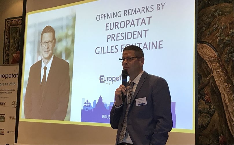 New Europatat President Gilles Fontaine speaking today during the congress