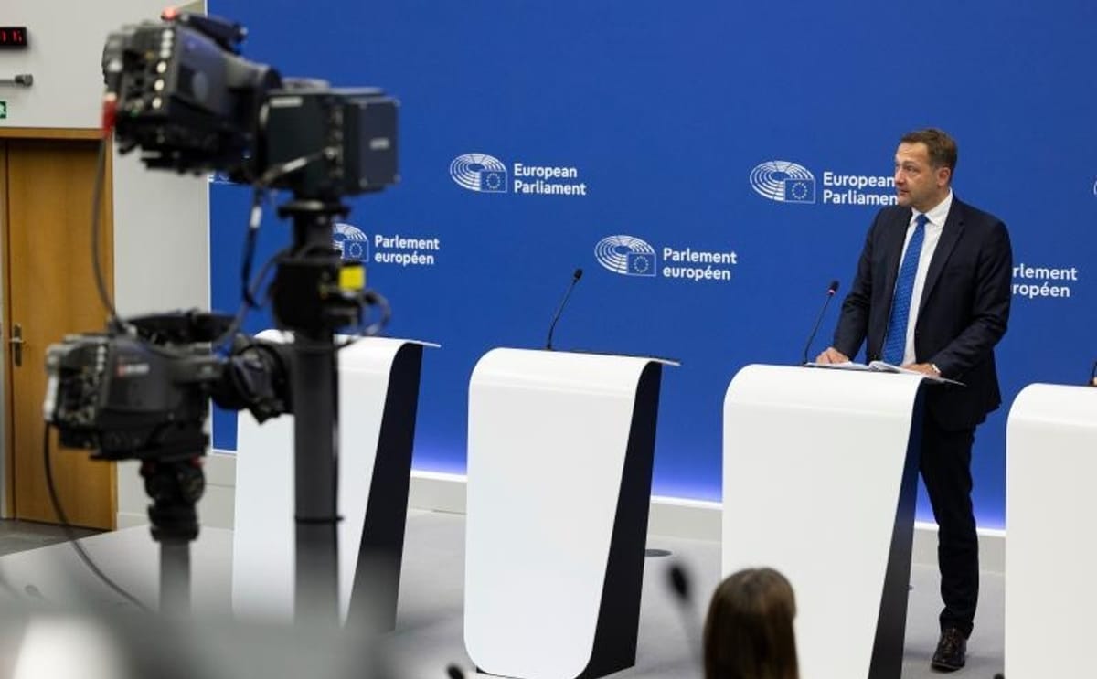 Christophe Hansen speaks during a press briefing in Brussels as the European Commission announces its Fertiliser Action Plan to strengthen Europe’s food security, support farmers, and expand sustainable fertiliser production.
