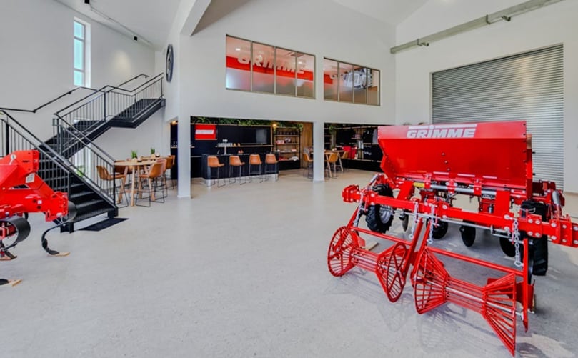 Exhibition hall at the new GRIMME branch in Fisantekraal, Durbanville, Cape Town Exhibition hall at the new GRIMME branch in Fisantekraal, Durbanville, Cape Town