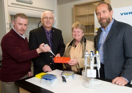 From left to right: Pat Quilty, PEI Potato Quality Institute;Minister of Agriculture and Forestry George Webster;federal Minister Gail Shea and Gary Linkletter, Chairman of the PEI Potato Marketing Board (Photo: Brian Simpson). From left to right: Pat Quilty, PEI Potato Quality Institute;Minister of Agriculture and Forestry George Webster;federal Minister Gail Shea and Gary Linkletter, Chairman of the PEI Potato Marketing Board (Photo: Brian Simpson).