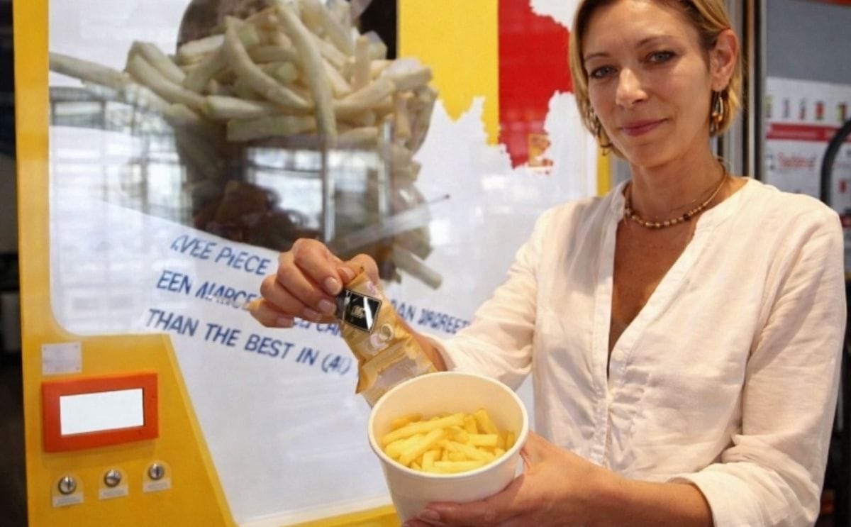 Expendedor automático de papas fritas en Bélgica Expendedor automático de papas fritas en Bélgica