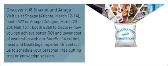 Visit FAM at SNAXPO or Anuga FoodTec Visit FAM at SNAXPO or Anuga FoodTec