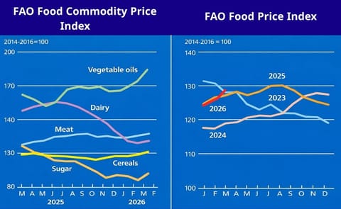 FAO Food Commodity Price Index and FAO Food Price Index FAO Food Commodity Price Index and FAO Food Price Index