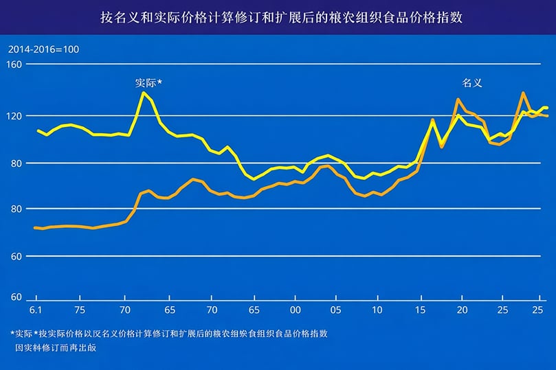 粮农组织名义和实际食品价格指数