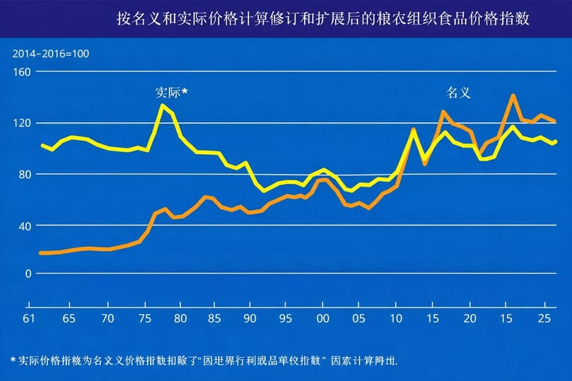 粮农组织名义和实际食品价格指数