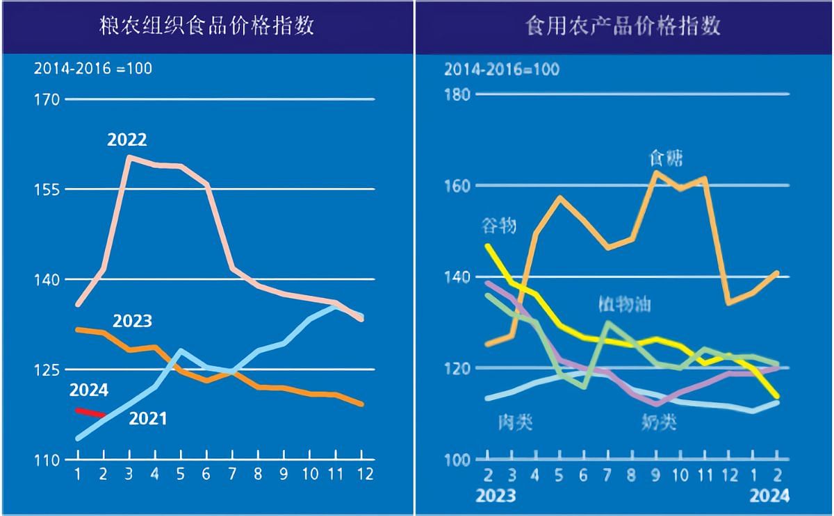 联合国粮农组织食品价格指数2月继续下行，主要受世界谷物价格影响