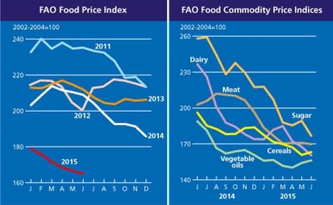 FAO Food Price Index down 0.9 percent in June, as dairy and sugar prices fall FAO Food Price Index down 0.9 percent in June, as dairy and sugar prices fall
