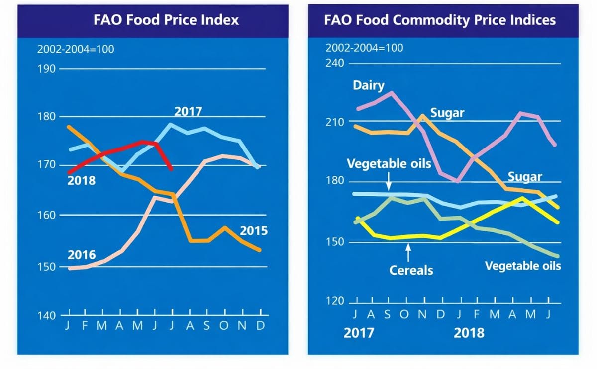 The FAO Food Price Index slips in June on heightened trade tensions The FAO Food Price Index slips in June on heightened trade tensions