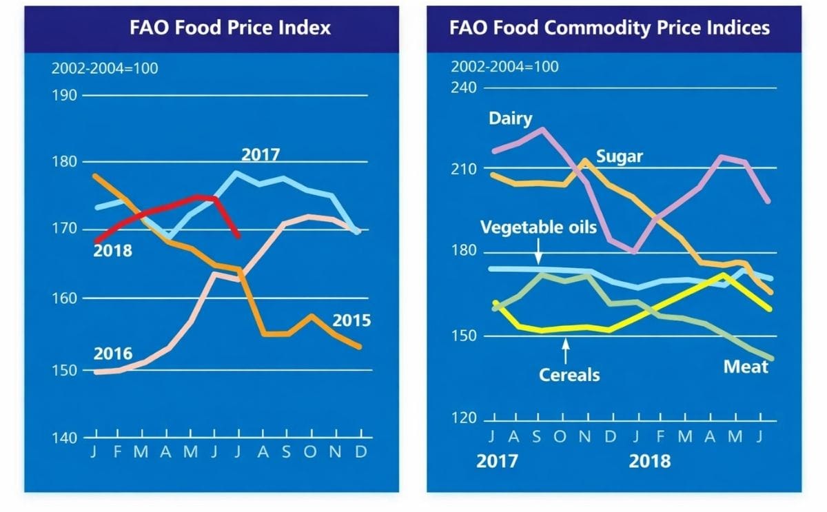 The FAO Food Price Index fell in July. Sharpest monthly drop since December 2017