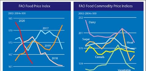 The FAO Food Price Index drops to a seventeen-month low