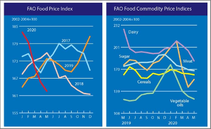 The FAO Food Price Index drops to a seventeen-month low
