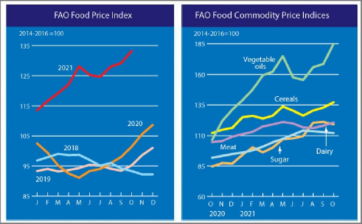 The FAO Food Price Index at its highest since July 2011.