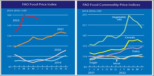 The FAO Food Price Index drops for the third consecutive month in June.