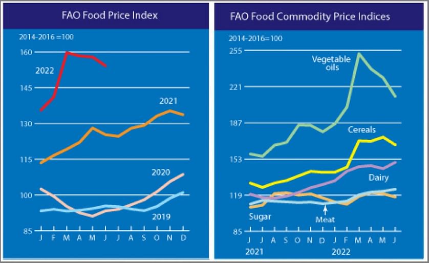 The FAO Food Price Index drops for the third consecutive month in June.