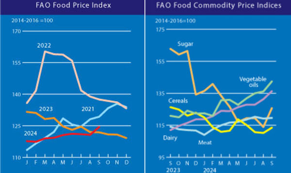 Higher quotations across the board push the FAO Food Price Index up in September Higher quotations across the board push the FAO Food Price Index up in September