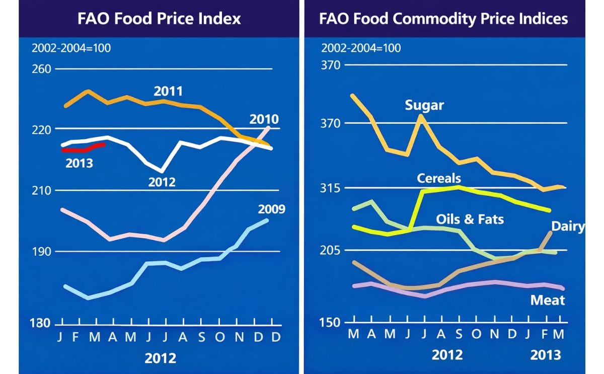 The FAO World Food Price Index up slightly in March on higher dairy prices