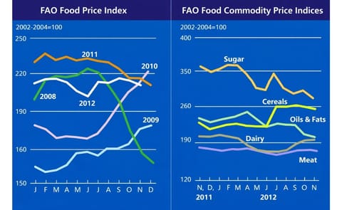 The FAO Food Price Index continued to trend downwards in November The FAO Food Price Index continued to trend downwards in November