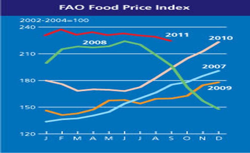 FAO Food Price index inches down in September 2011