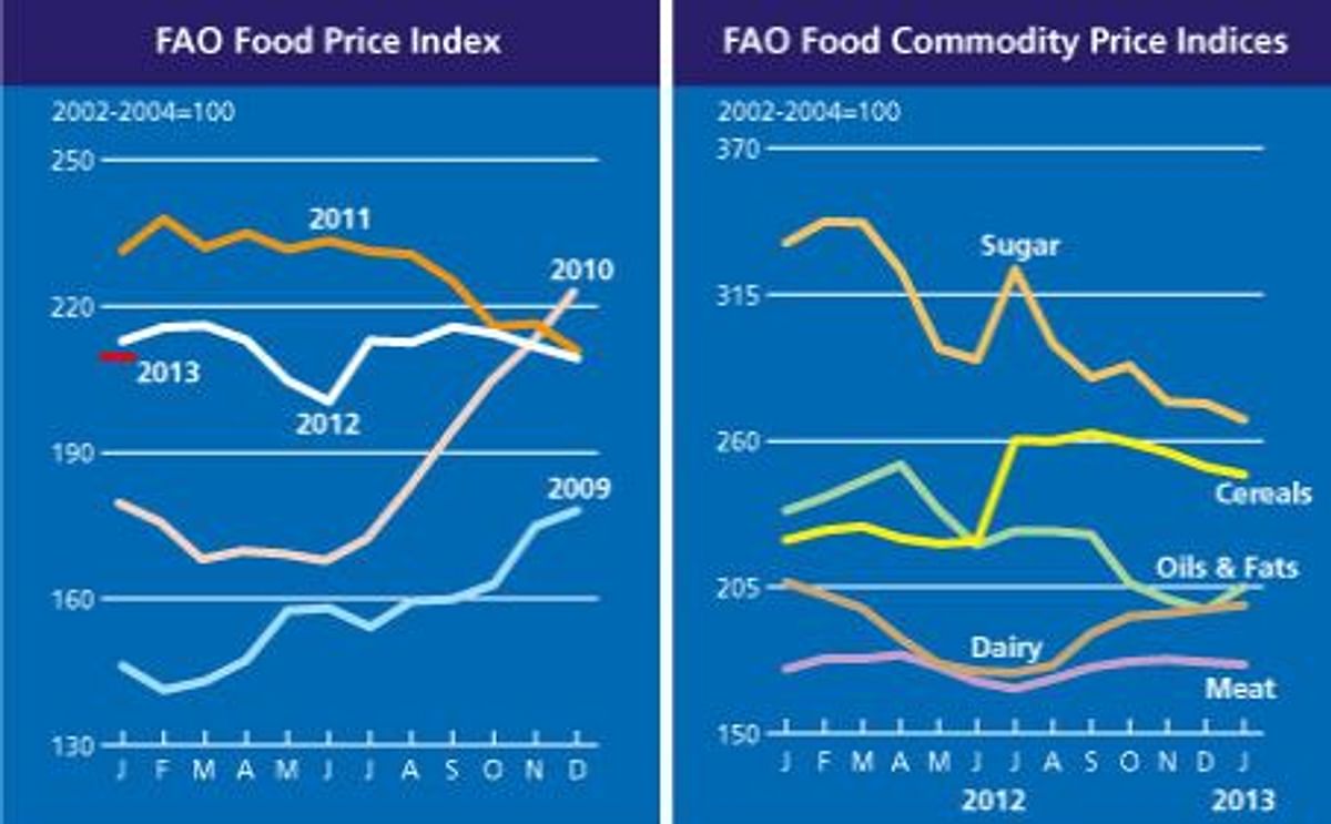 The FAO Food Price Index remaining steady