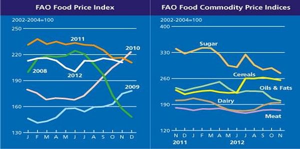  FAO world food price index November 2012