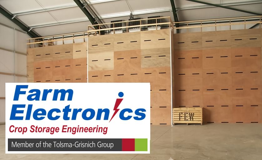 Farm Electronics Limited, a UK based potato storage engineering specialist has become part of the Tolsma-Grisnich Group.
Shown is an example of a suction wall installation by Farm Electronics Ltd with superimposed the new logo of the Company.
