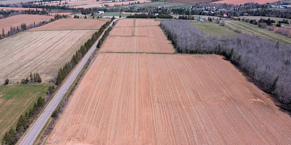 The patchwork quilt of farm fields near Breadalbane on Prince Edward Island