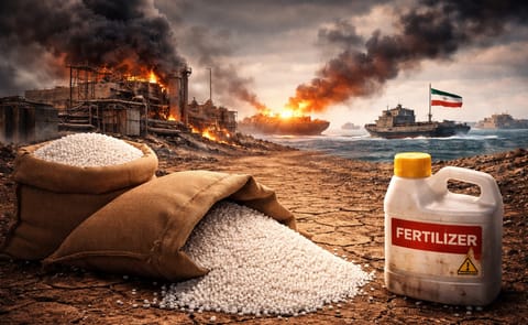 Fertiliser supply disruption in the Gulf raises fears of a wider global food crisis amid the Iran conflict. Fertiliser supply disruption in the Gulf raises fears of a wider global food crisis amid the Iran conflict.