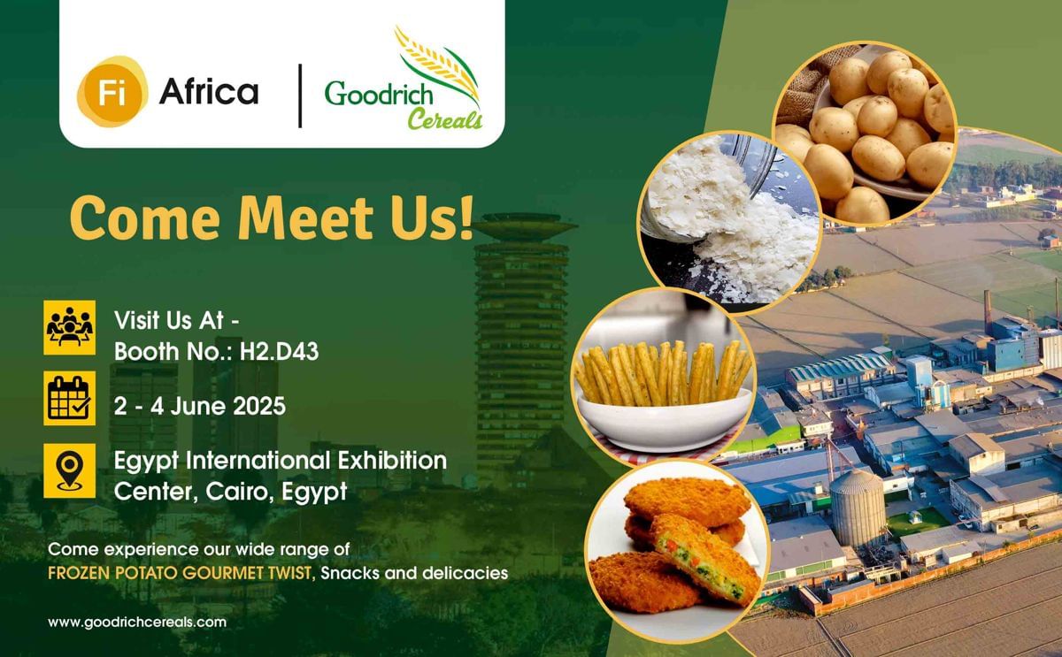 Goodrich Cereals debuts its Frozen Potato Gourmet Twist at FI Africa 2025—flavored fries made for QSRs, foodservice, and retail. Find them at Booth H2.D43 in Cairo! Goodrich Cereals debuts its Frozen Potato Gourmet Twist at FI Africa 2025—flavored fries made for QSRs, foodservice, and retail. Find them at Booth H2.D43 in Cairo!
