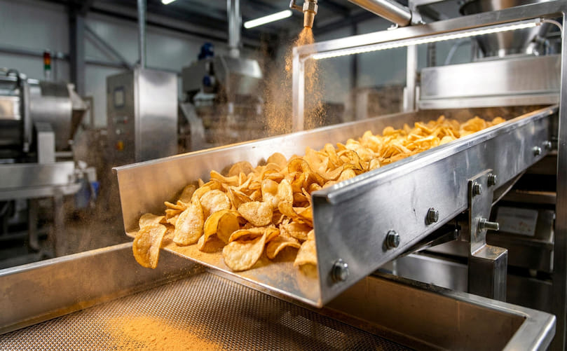 Baked Potato Chips in Different Shapes and Sizes