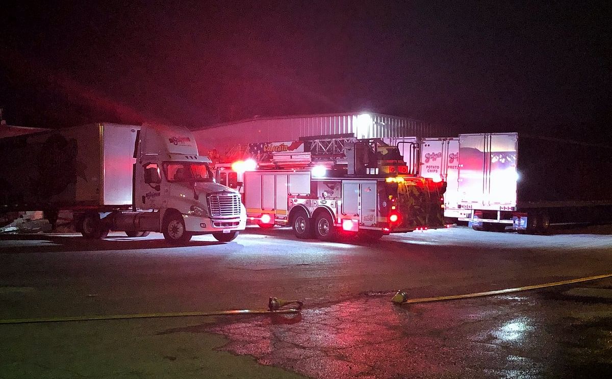 Fire at grippos potato chips Fire at grippos potato chips