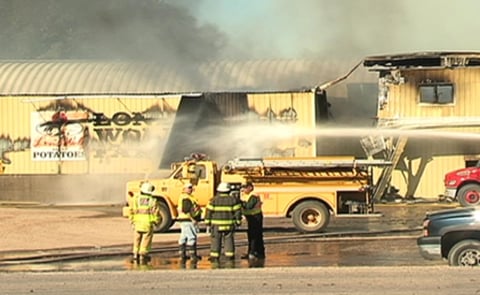 Fire destroys Lone Wolf Farms potato packing facility in Minto, ND Fire destroys Lone Wolf Farms potato packing facility in Minto, ND