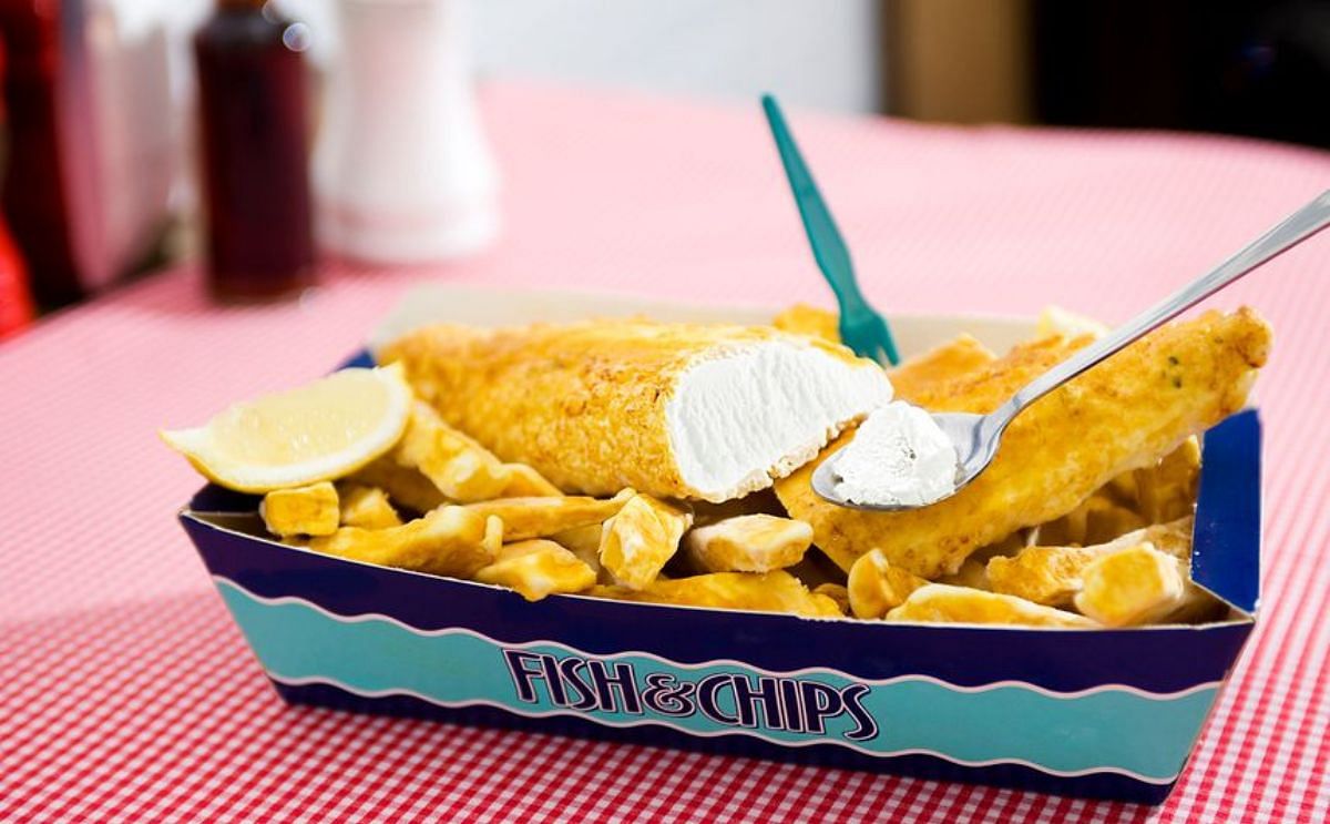 Fish and Chip Ice Cream offered by Fredericks Dairies