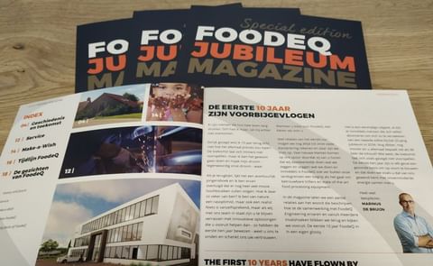 Vibratory conveyor manufacturer FoodeQ dedicates a magazine to its 10th anniversary Vibratory conveyor manufacturer FoodeQ dedicates a magazine to its 10th anniversary