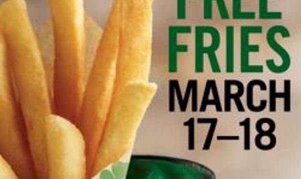  free burger king french fries on St Patrick's day