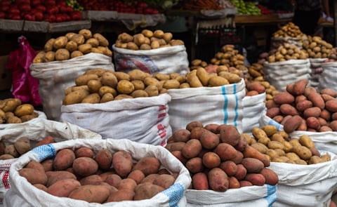 Potatoes in the market Potatoes in the market