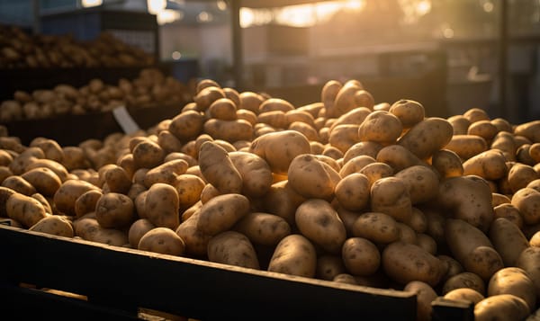 Fresh potatoes in the market Fresh potatoes in the market