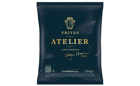 The Frites Atelier foodservice pack reflects the premium fries concept created through the collaboration between Lamb Weston and three Michelin star chef Sergio Herman. The Frites Atelier foodservice pack reflects the premium fries concept created through the collaboration between Lamb Weston and three Michelin star chef Sergio Herman.