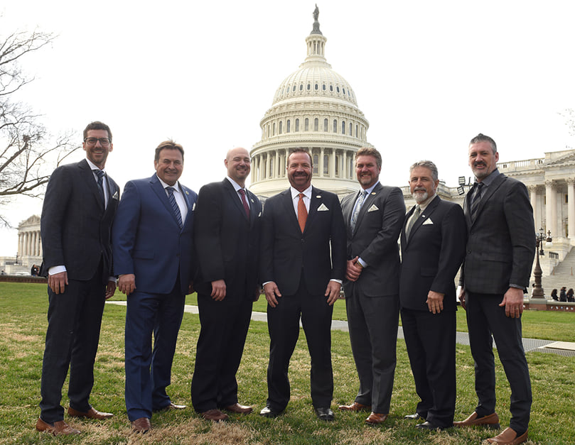 From left to right: Ben Sklarczyk, Ted Tschirky, Jared Balcom, RJ Andrus, Dean Gibson, Bob Mattive, TJ Hall. Courtesy: National Potato Council From left to right: Ben Sklarczyk, Ted Tschirky, Jared Balcom, RJ Andrus, Dean Gibson, Bob Mattive, TJ Hall. Courtesy: National Potato Council