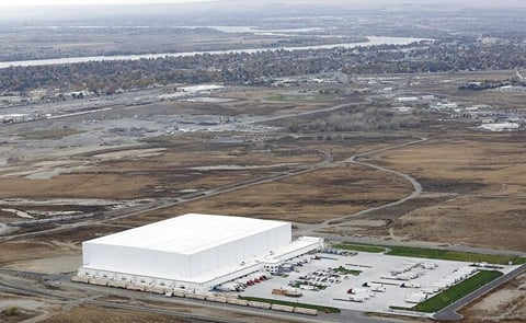 Example of a high bay frozen storage facility where potato processing companies store their 'emergency supply' of frozen french fries. This is an aerial view of the facilities of Preferred Freezer Services in Richland Washington. When this facility was bu Example of a high bay frozen storage facility where potato processing companies store their 'emergency supply' of frozen french fries. This is an aerial view of the facilities of Preferred Freezer Services in Richland Washington. When this facility was bu