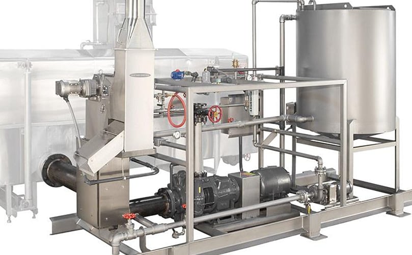 Include support module in a smart design -
Optimize your fryer and plant layout by including a support module (e.g., the heat exchanger, oil filters, pumps, storage tank, oil cooler, and flow control valves) in the design, all fully piped and wired to single-point utility connections. Gentle