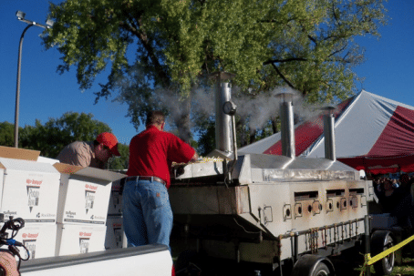 A crew from J.R. Simplot loads the giant fryer with uncooked fries A crew from J.R. Simplot loads the giant fryer with uncooked fries