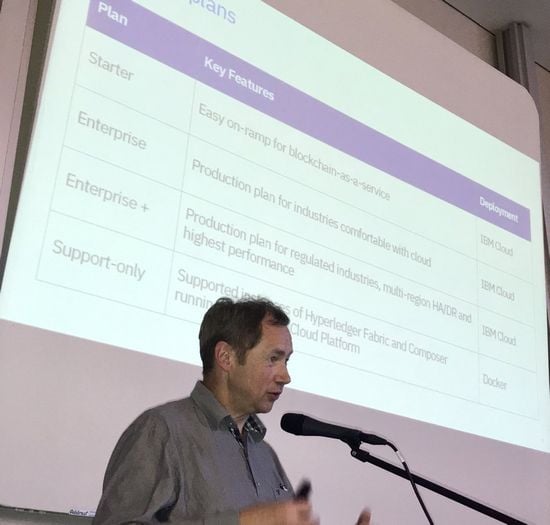 Walter Stiers of IBM speaking on blockchain technology Walter Stiers of IBM speaking on blockchain technology