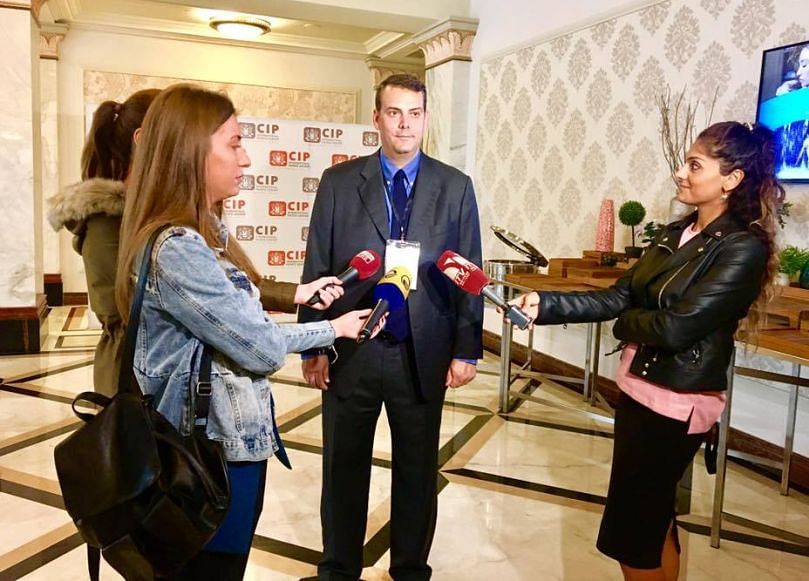 International Potato Center Chief Operating Officer Michael Gerba answering questions from the press.(Courtesy: CIP)