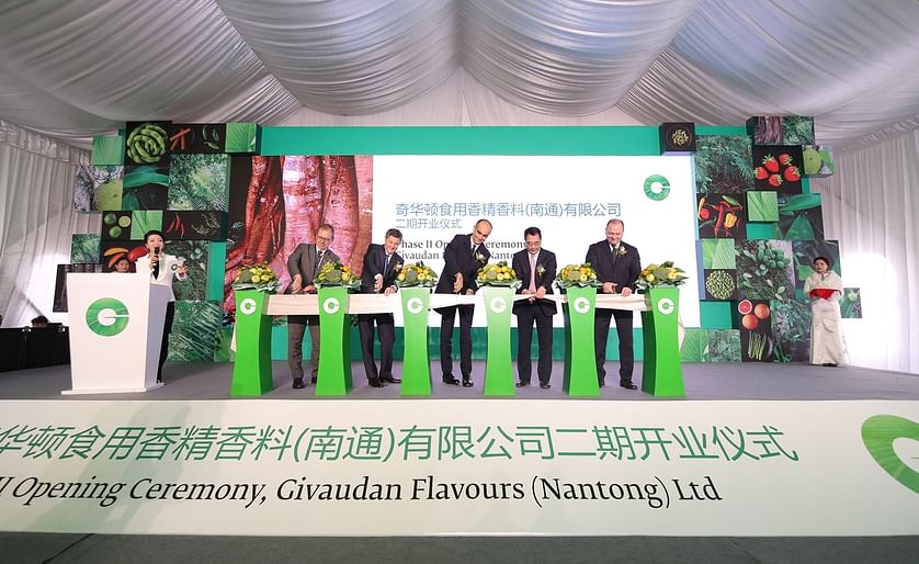 Ribbon cutting ceremony for the expansion of Givaudan Flavours (Nantong) Ltd