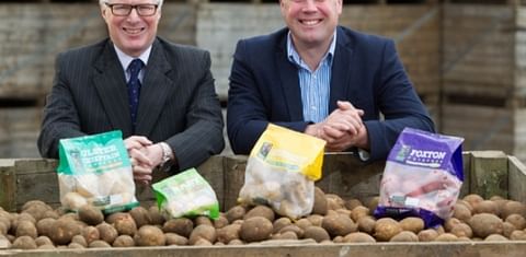 Glens of Antrim Potatoes director Michael McKillop, right, pictured with Roger Hamilton of Danske Bank (Courtesy: News Letter)  